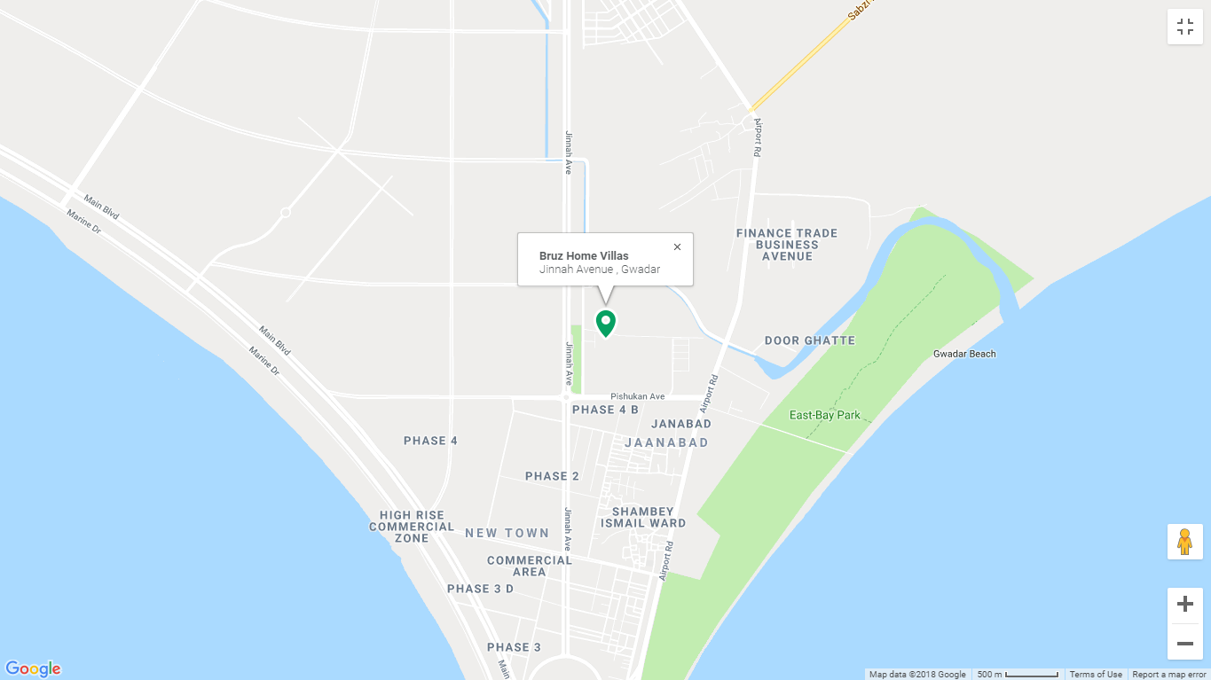 Bruz Home Villas Gwadar Location Map